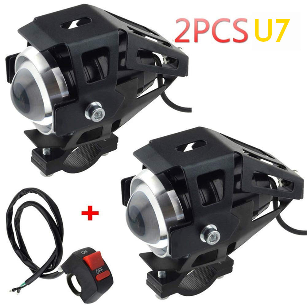 Motorcycle Cree U7 DRL Fog Lights Driving Running Light With Angel Eyes