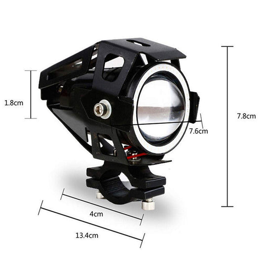 Motorcycle  Cree U7 DRL Fog Lights Driving Running Light With Angel Eyes