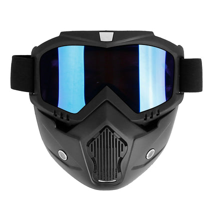 Motorcycle Goggles Removable Face Mask