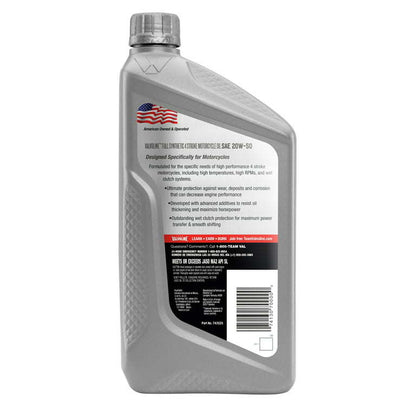 Valvoline 4-Stroke Motorcycle Full Synthetic SAE 20W-50 Motor Oil 1 QT