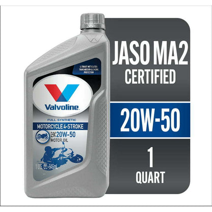 Valvoline 4-Stroke Motorcycle Full Synthetic SAE 20W-50 Motor Oil 1 QT