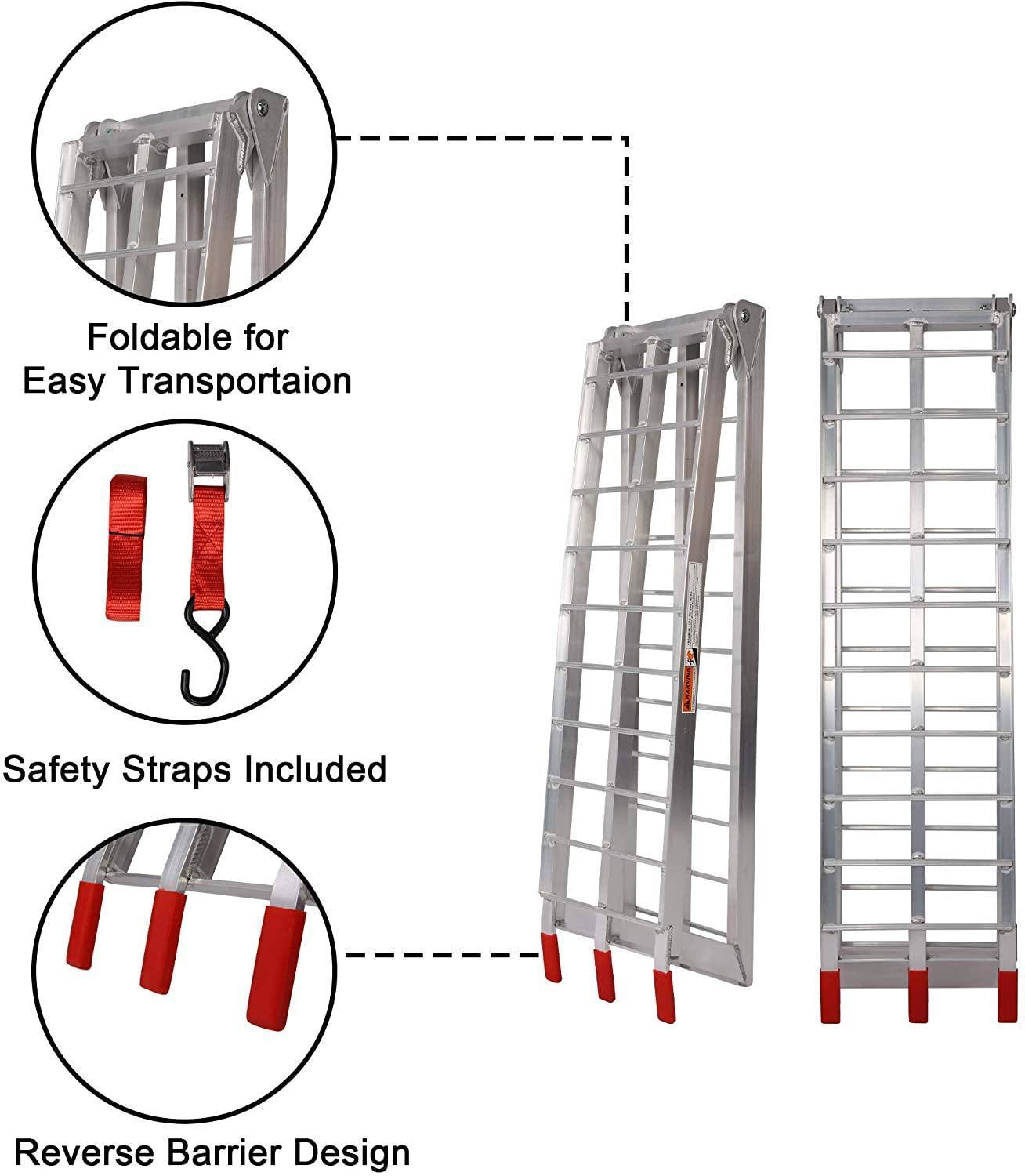 1500lbs Capacity Aluminum Foldable Truck Ramp