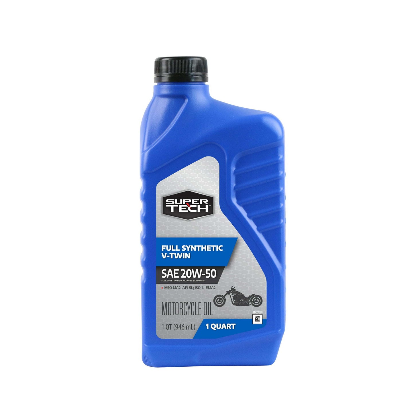 Super Tech Full Synthetic SAE 20W-50 V-Twin Motorcycle Oil, 1 Quart