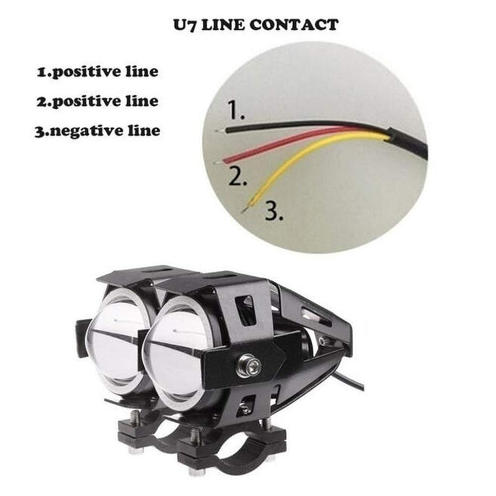 Motorcycle  Cree U7 DRL Fog Lights Driving Running Light With Angel Eyes