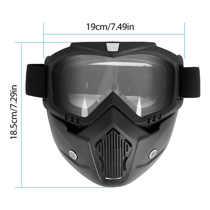 Motorcycle Goggles Removable Face Mask